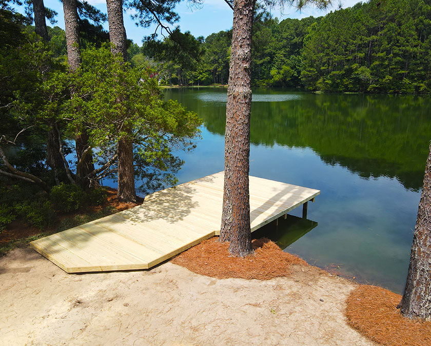 Small dock by lake