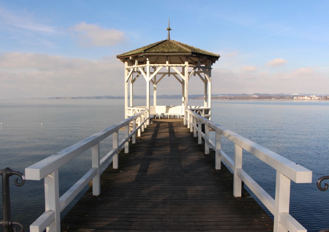 picturesque dock with gazebo