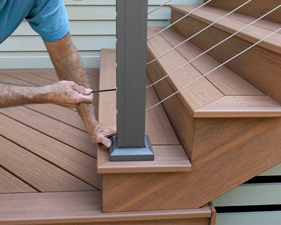 Installing a deck staircase