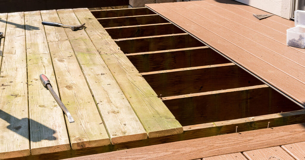 Wood Vs Composite Deck side by side