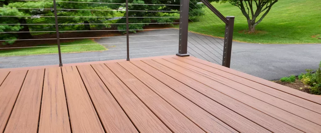 Composite Wood Deck with Metal Railing