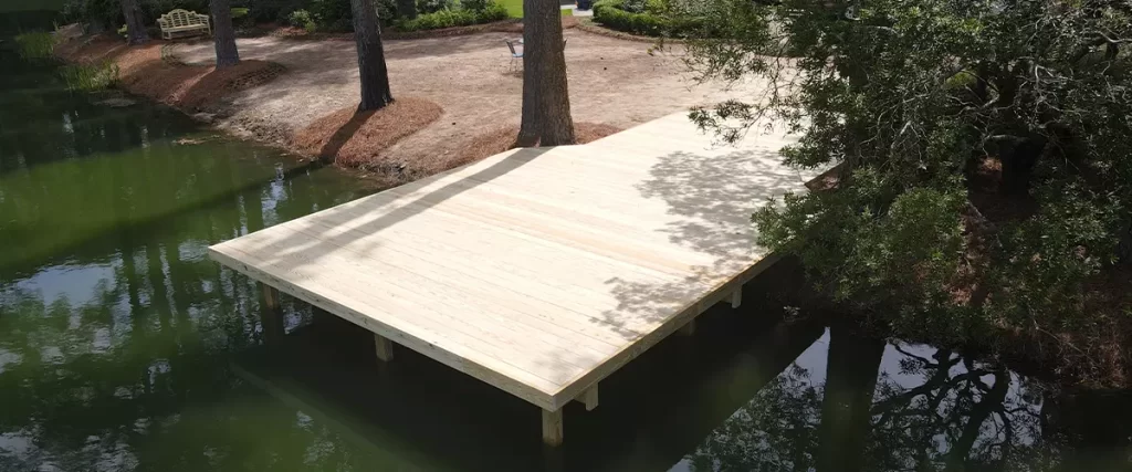 custom wooden dock new build