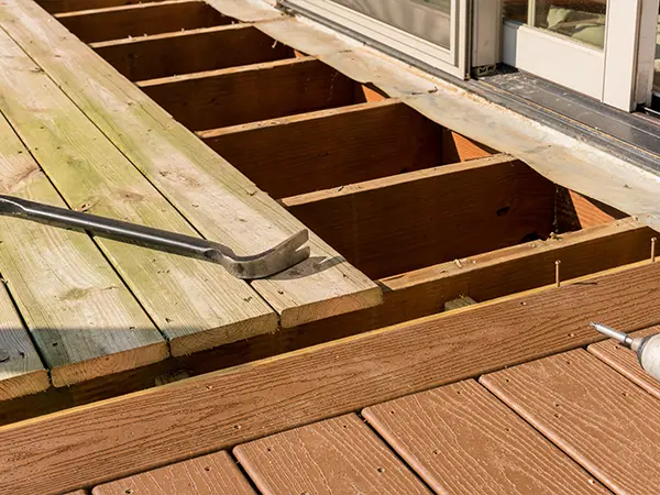 a decking boards replacement job