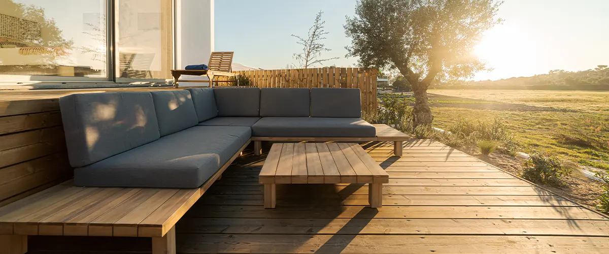 Well-maintained wooden deck in sunny NC weather, ideal for deck maintenance tips